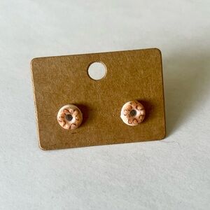 2/$15- Caramel Donut Stud Earrings Handmade
